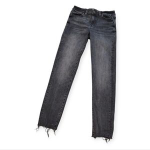 Zara Women's Black Denim Jeans Raw Hem Size 6